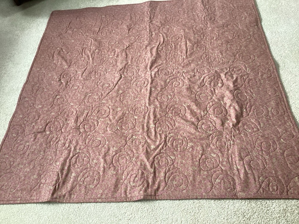 Hand/Machine Quilted MultiColored Floral Patchwork Lap Quilt 47” Square