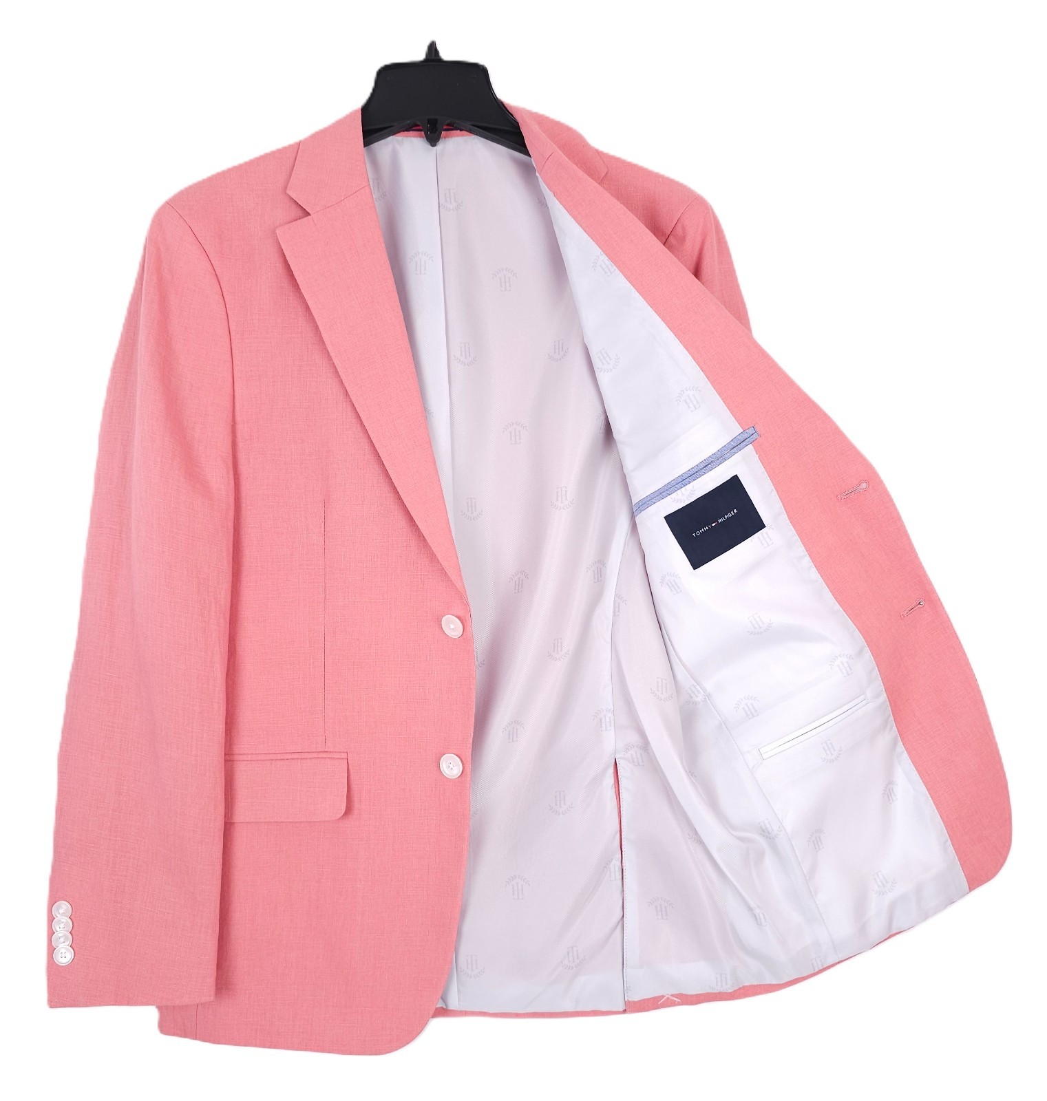 Tommy Hilfiger Men's Modern-Fit 100% Linen Sport Coat Light Red Solid 42R NWT