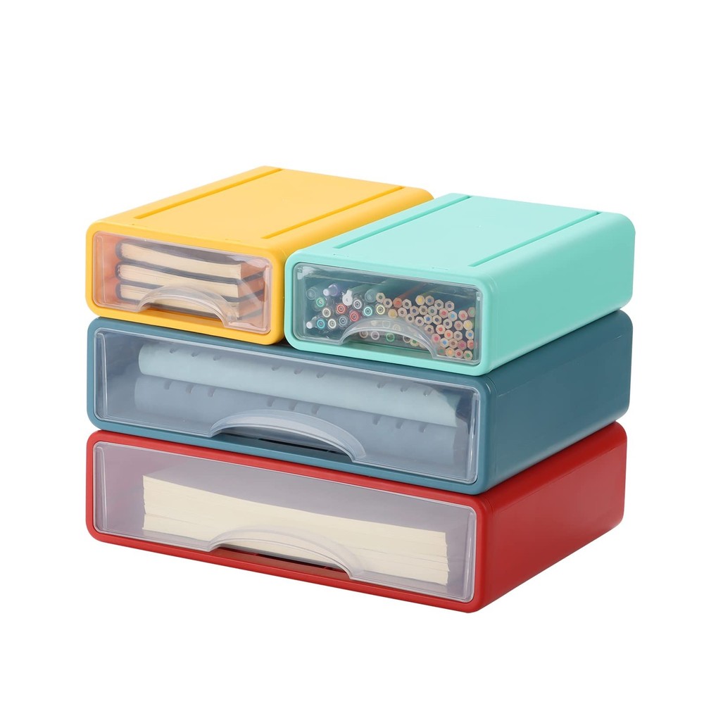 Desktop Drawers for Paper, Stackable Office Storage Drawers for Desk, Craft O...