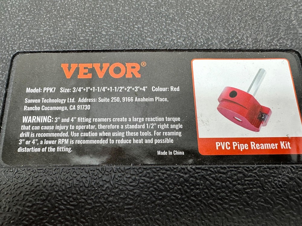 VEVOR 7Pcs PVC Pipe Reamer Kit, Plastic Pipe Fitting Socket Saver Kit, PPK7