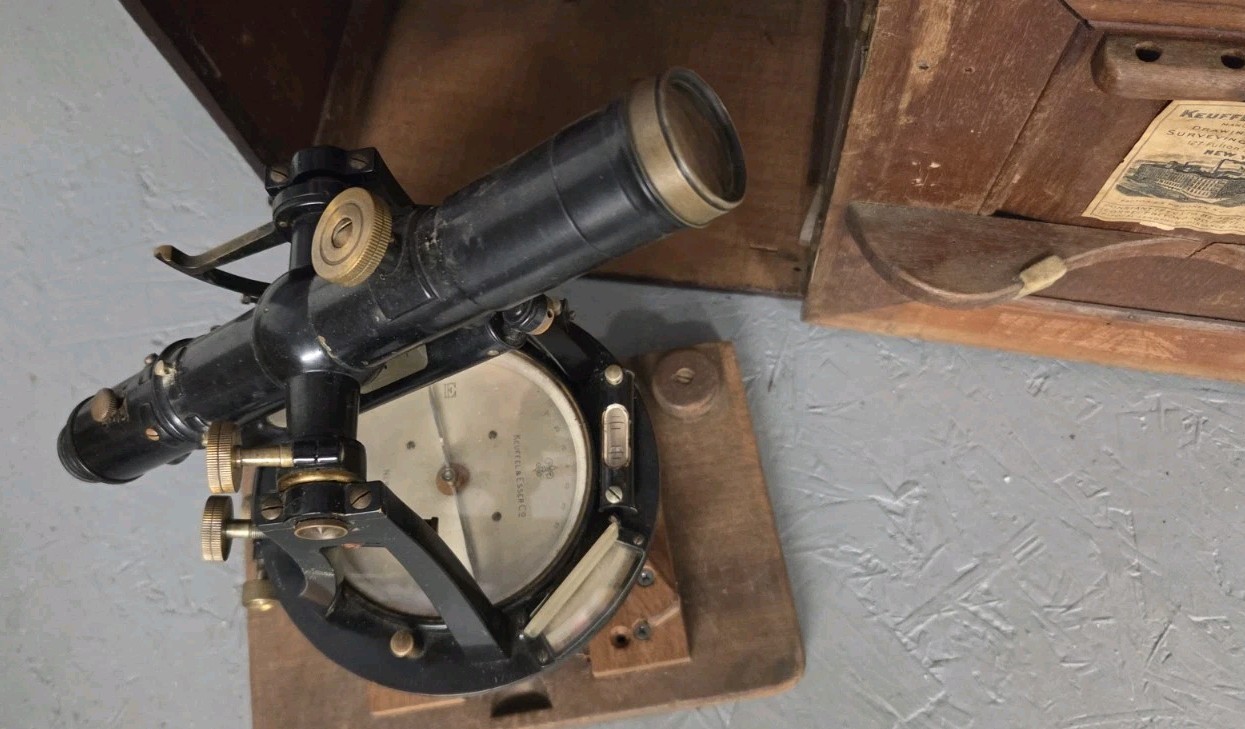 RARE Keuffel & Esser Co. EARLY 1900s Twisted-Frame Surveying Transit Antique