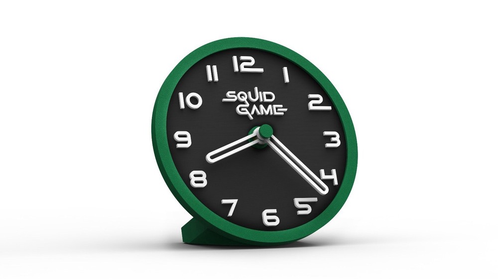 Squid Game-Inspired Clock – 4.25”, Silent Quartz, PLA, Includes Battery