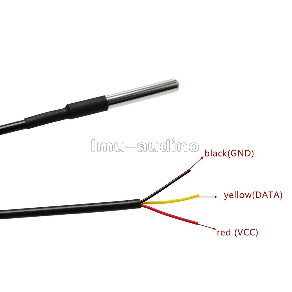 DS18B20 3m Waterproof Digital Temperature Humidity Sensor Probe Thermistor Cable
