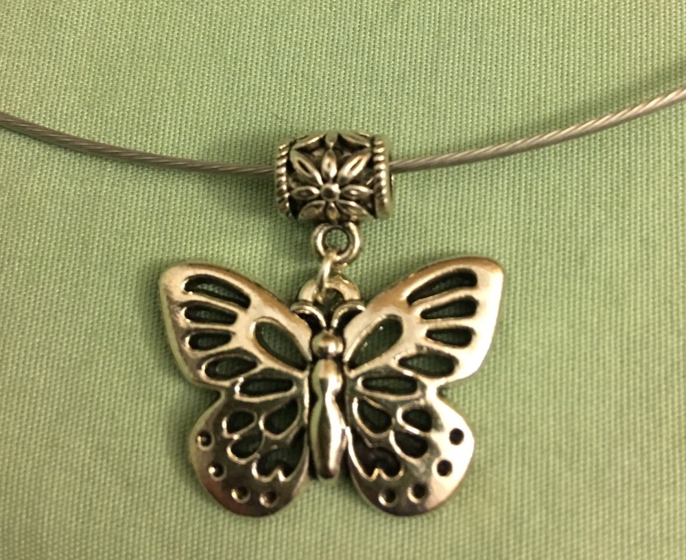 BUTTERFLY NECKLACE - Pewter on 18” Cable - MOTH MONARCH