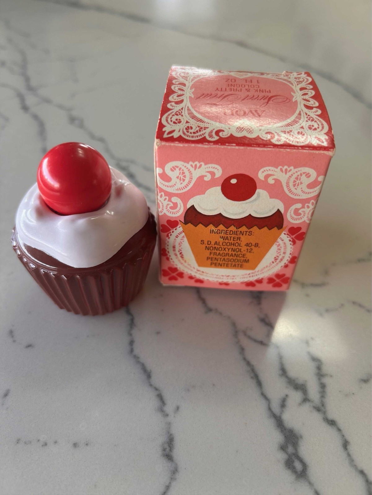 Vintage Avon Cupcake Sweet Treat Pink And Pretty Cologne 1 Oz Full In Box NEW