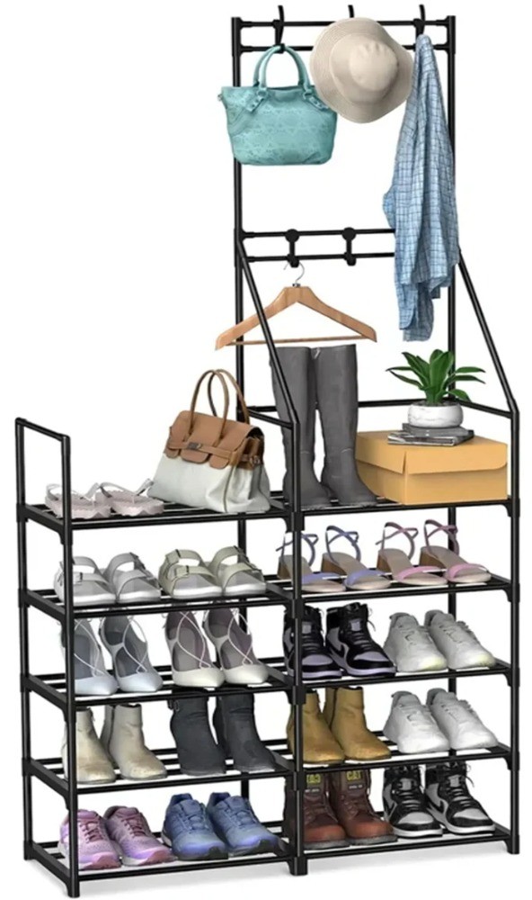Double Row Hanging Shoe & Hat Rack