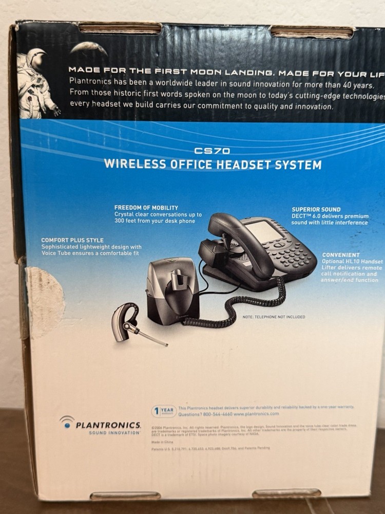 Plantronics CS70 Silver/Black Ear-Hook Headsets
