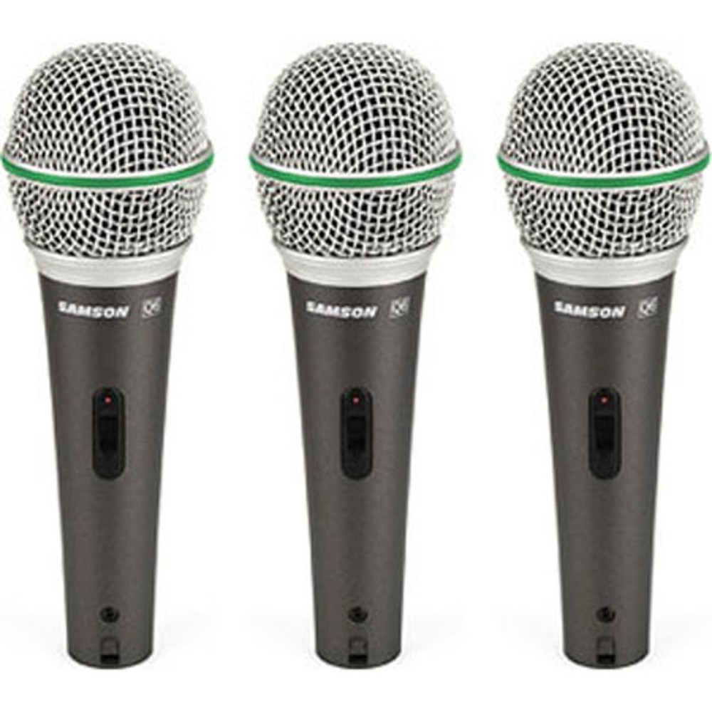 Samson Q6 Dynamic Handheld Microphone, 50Hz-15kHz Frequency Response, 3-Pack