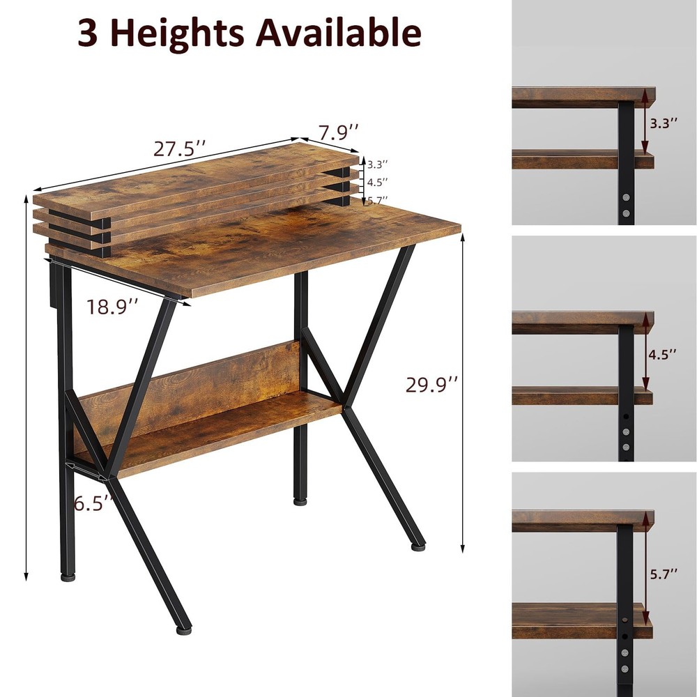 Small Desk, 27.5 Inch Small Computer Desk for Small Spaces, Computer Desk wit...