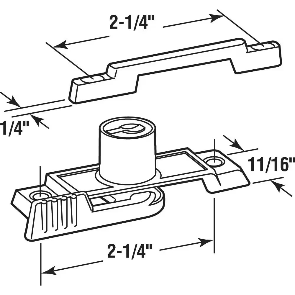 White, Slim-Line Keyed Sash Lock