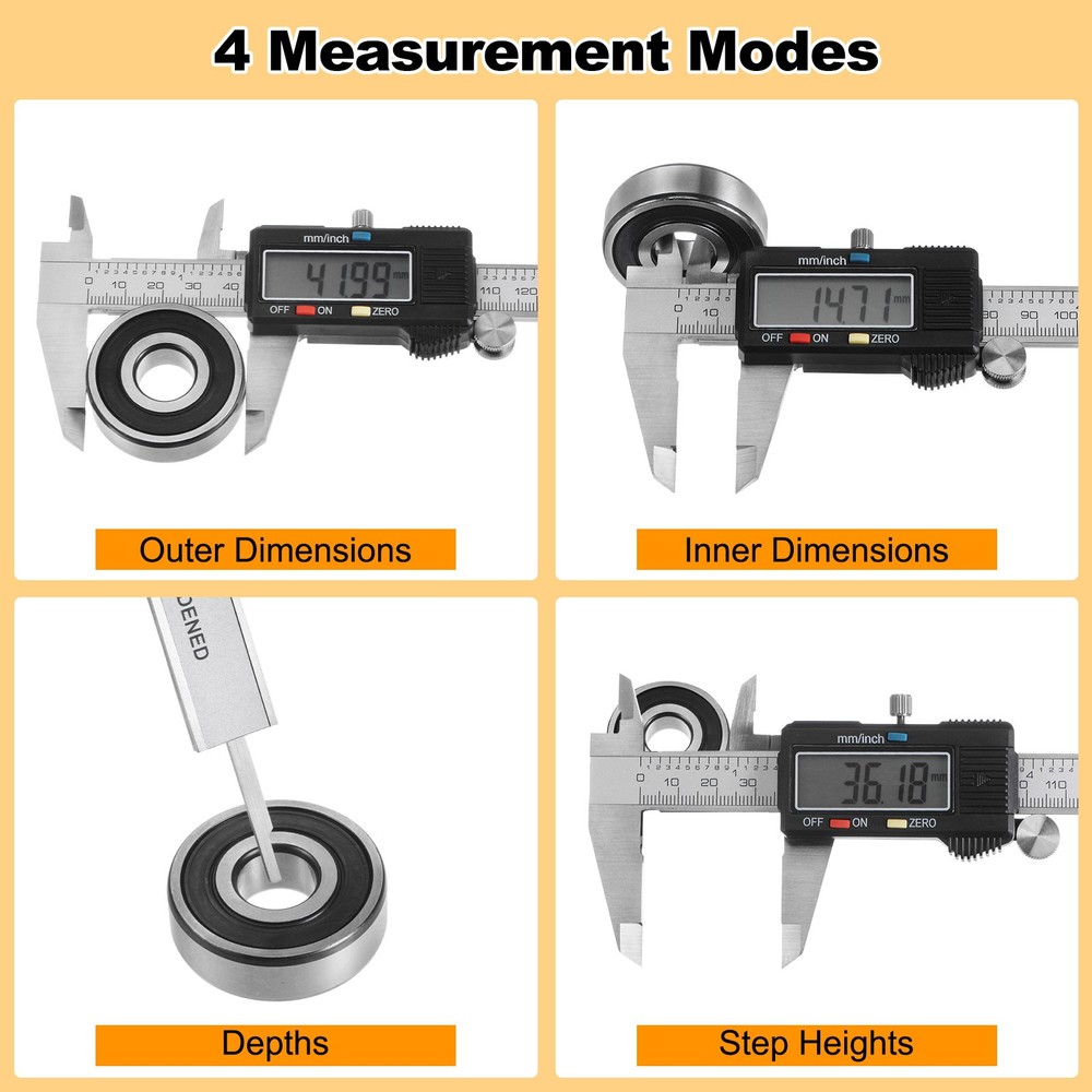 Digital Caliper 150mm/0-6 Inch Large LCD Screen Measuring Tool