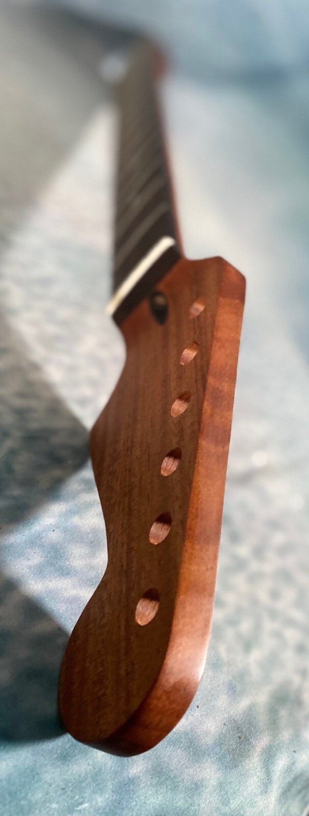 Roasted Mahogany Strat Neck Rosewood Slab Stainless Steel Rolled Frets Bone Nut