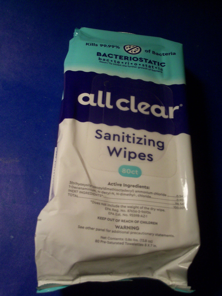 All Clear 80 count pack Wipes-CASE TH