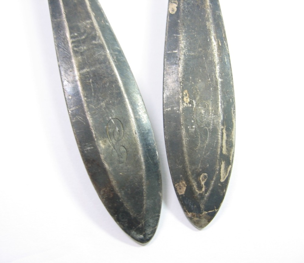 PATRICIAN Community Plate Silverplate Flatware 2 Serving Spoons Unpolished 8.25