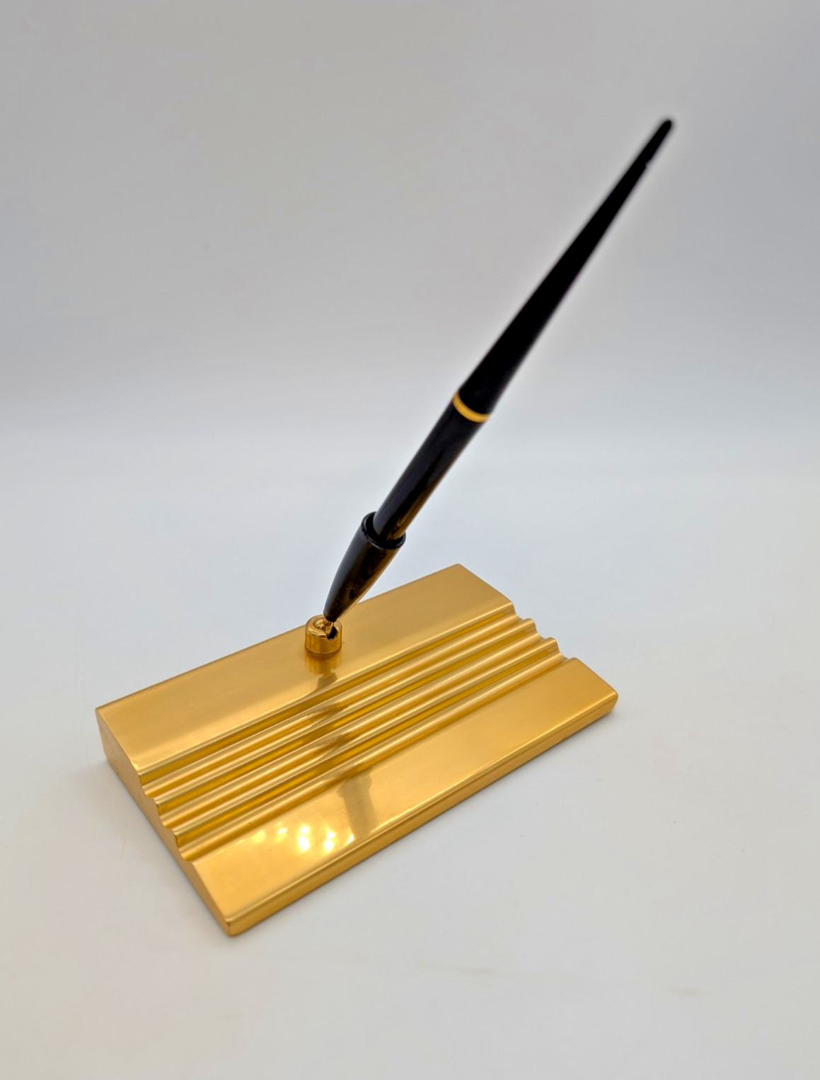 1950's Junior Achievement Brass Pen Desk Office Holder, Pen Tray MCM Made USA