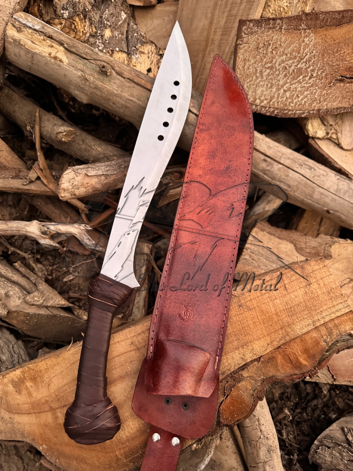 THE BOOK OF ELI MACHETE CUSTOM HANDMADE HIGH CARBON STEEL WITH LEATHER SHEATH