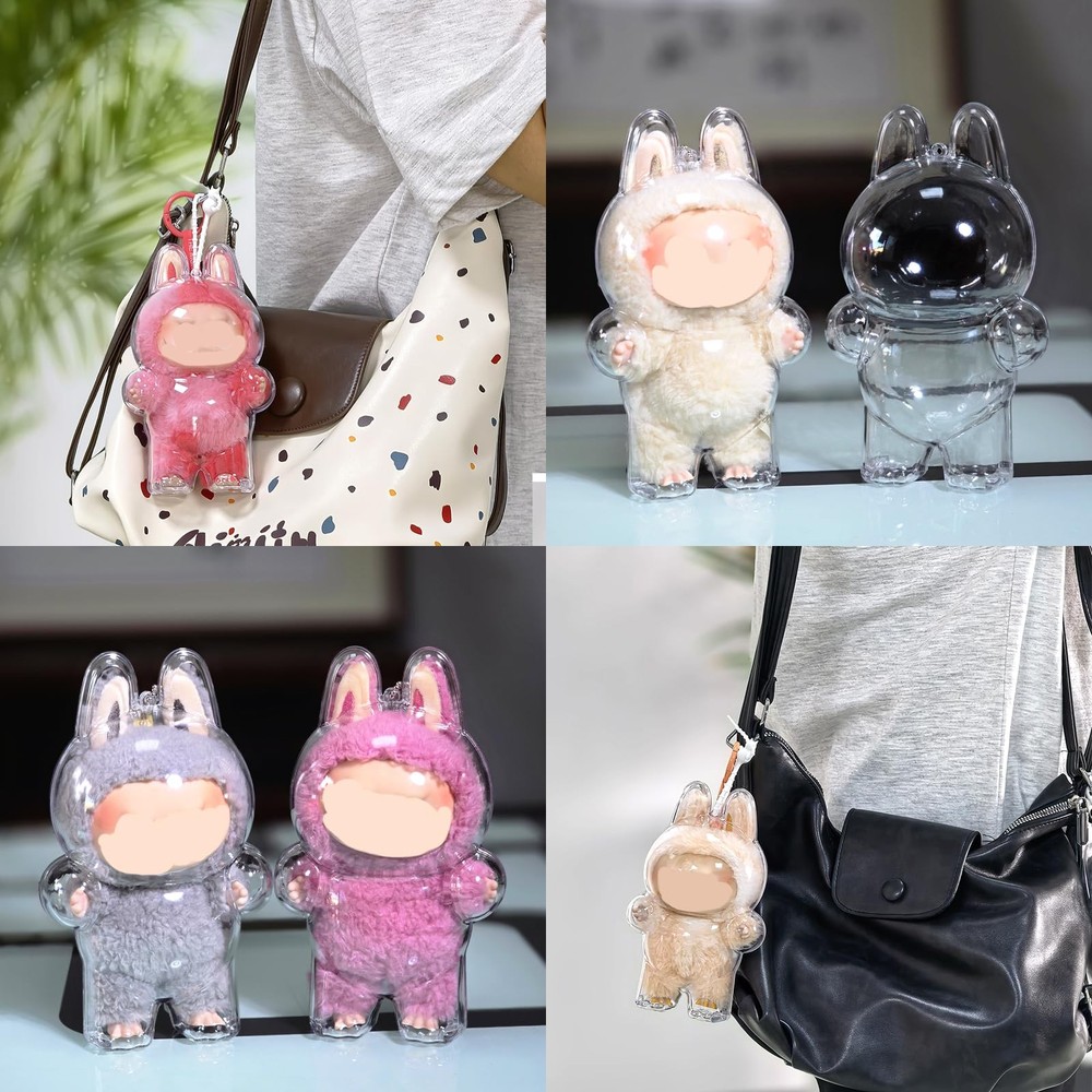 Protective Case Compatible with LABUBU Exciting Macaron, (Figure Transparent