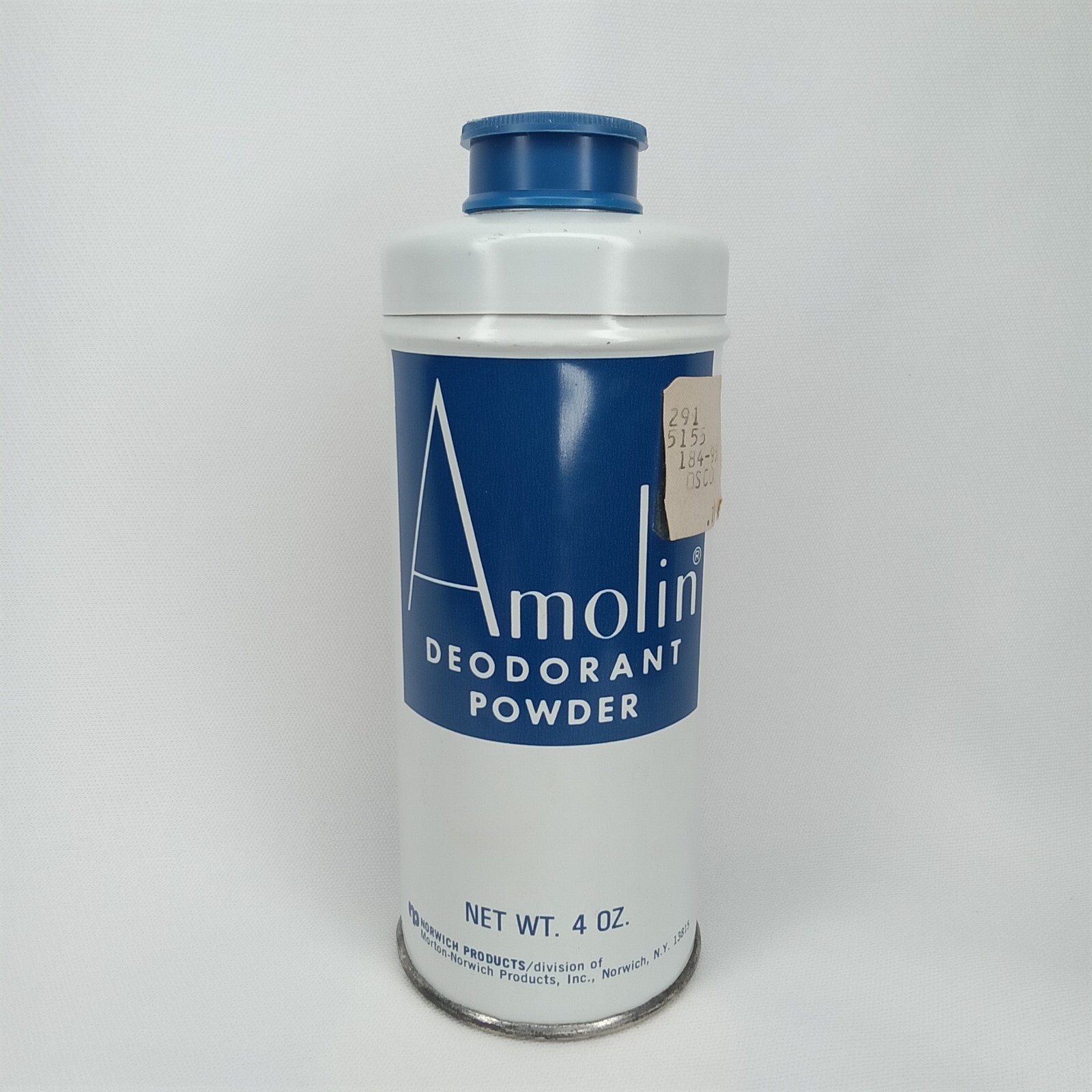 Vintage Amolin Personal Deodorant Powder Tin Norwich New York Made In USA 1940s