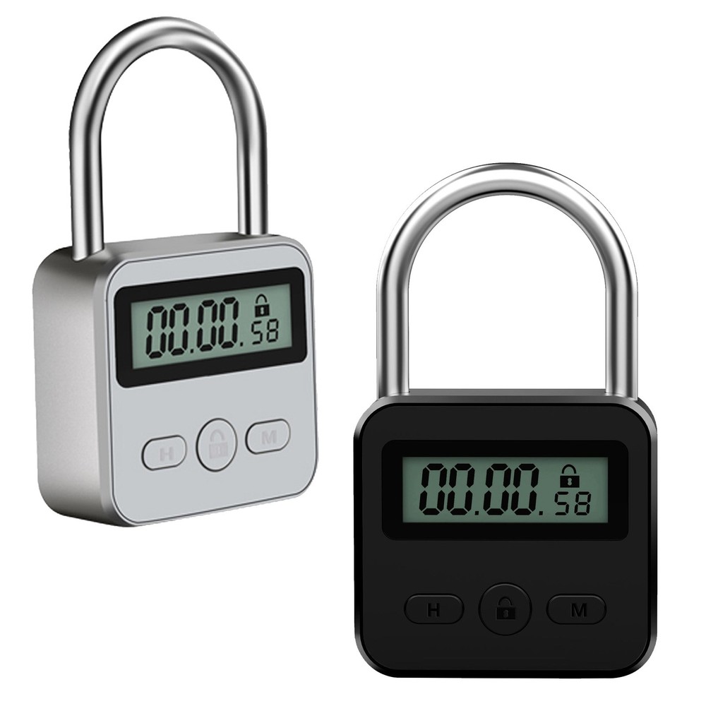 Waterproof Smart-Time Lock LCD Display  USB Rechargeable Temporary Timer Padlo+