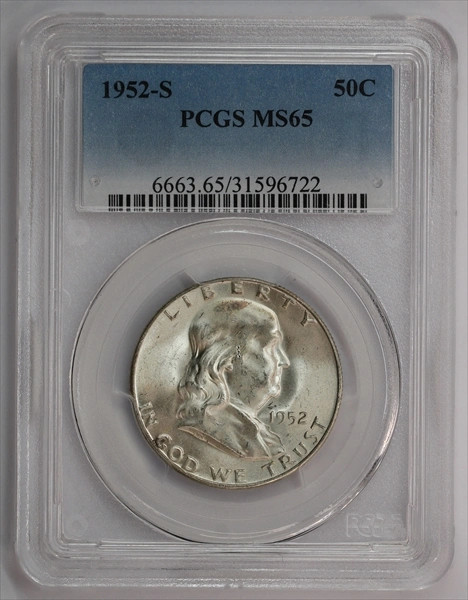 1952-S Franklin Half Dollar PCGS MS65