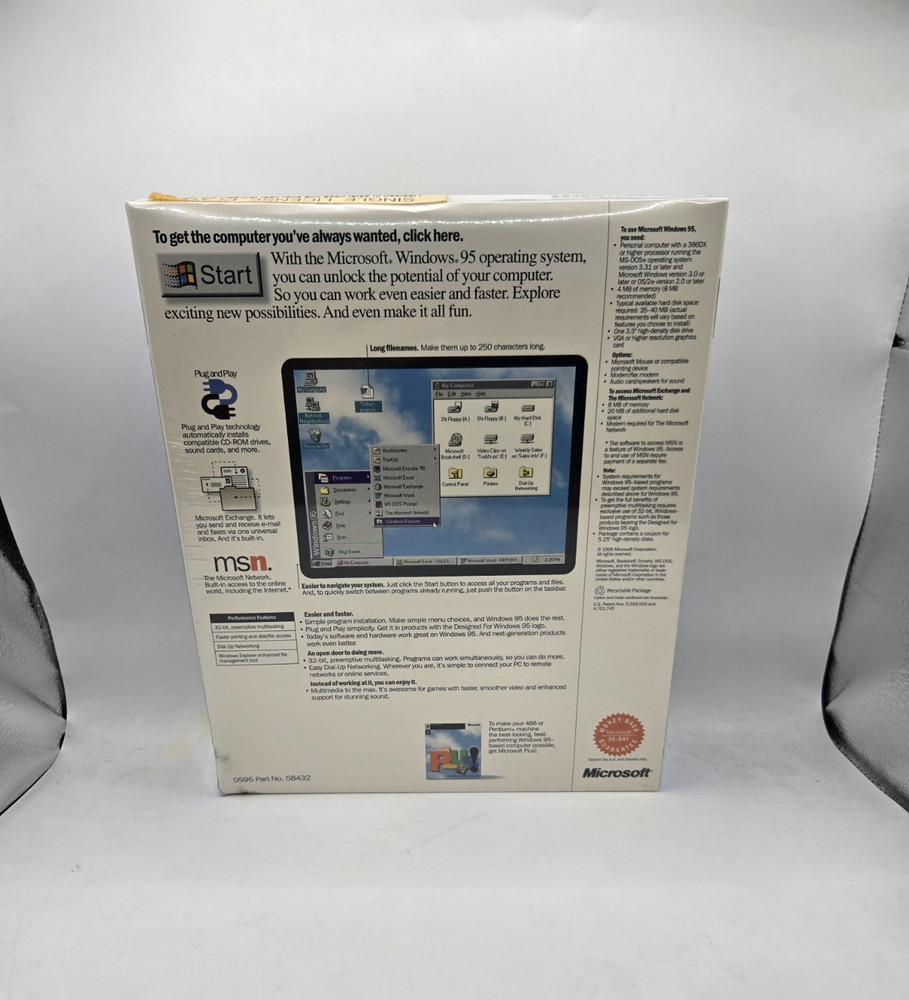Microsoft Windows 95 Upgrade 3.5” Floppy Version Promotional Version NEW Sealed