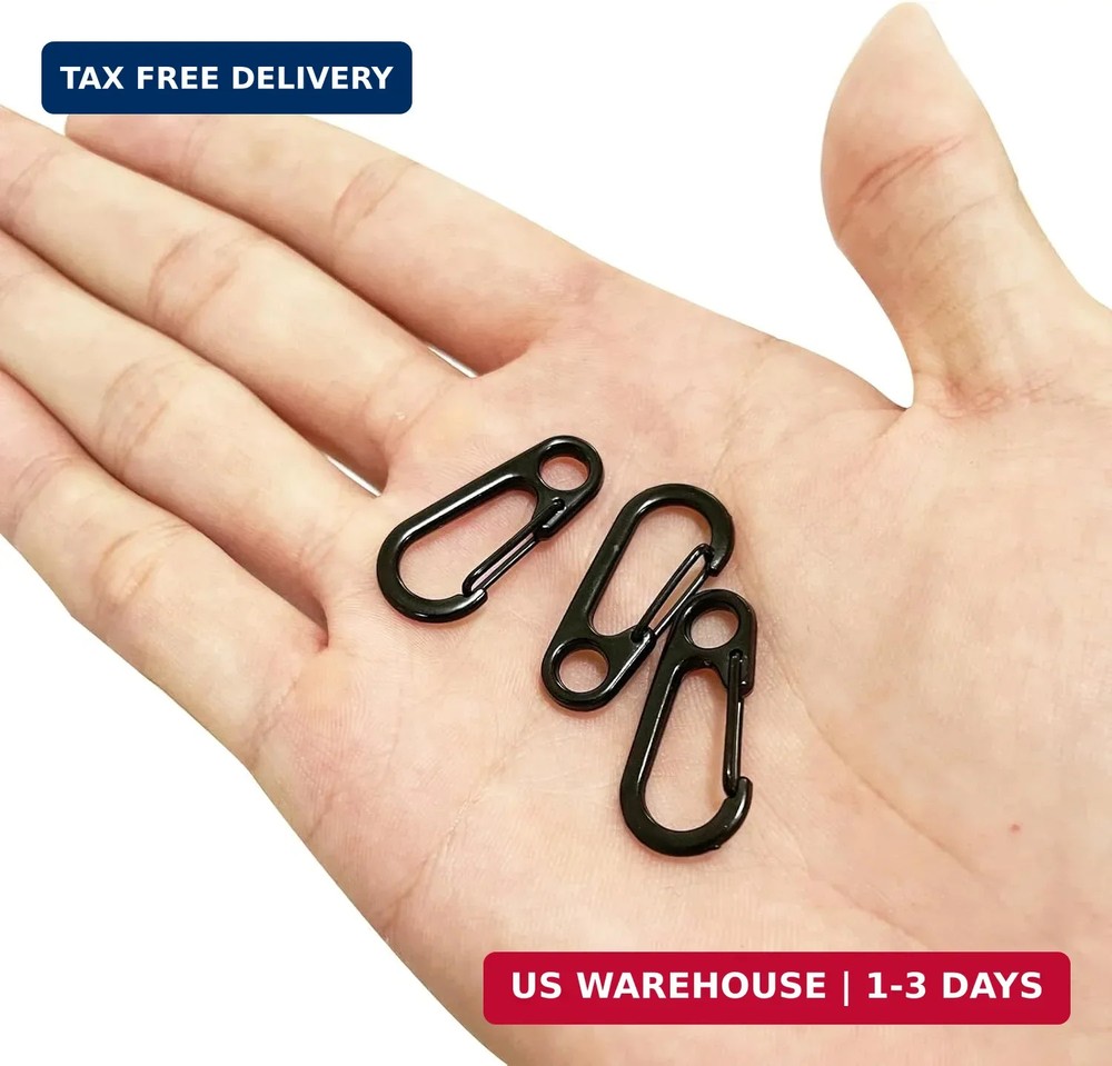 18PCS Mini Carabiner Clips Tiny Spring Snap Hook Keychains, Multi-Purpose Alloy