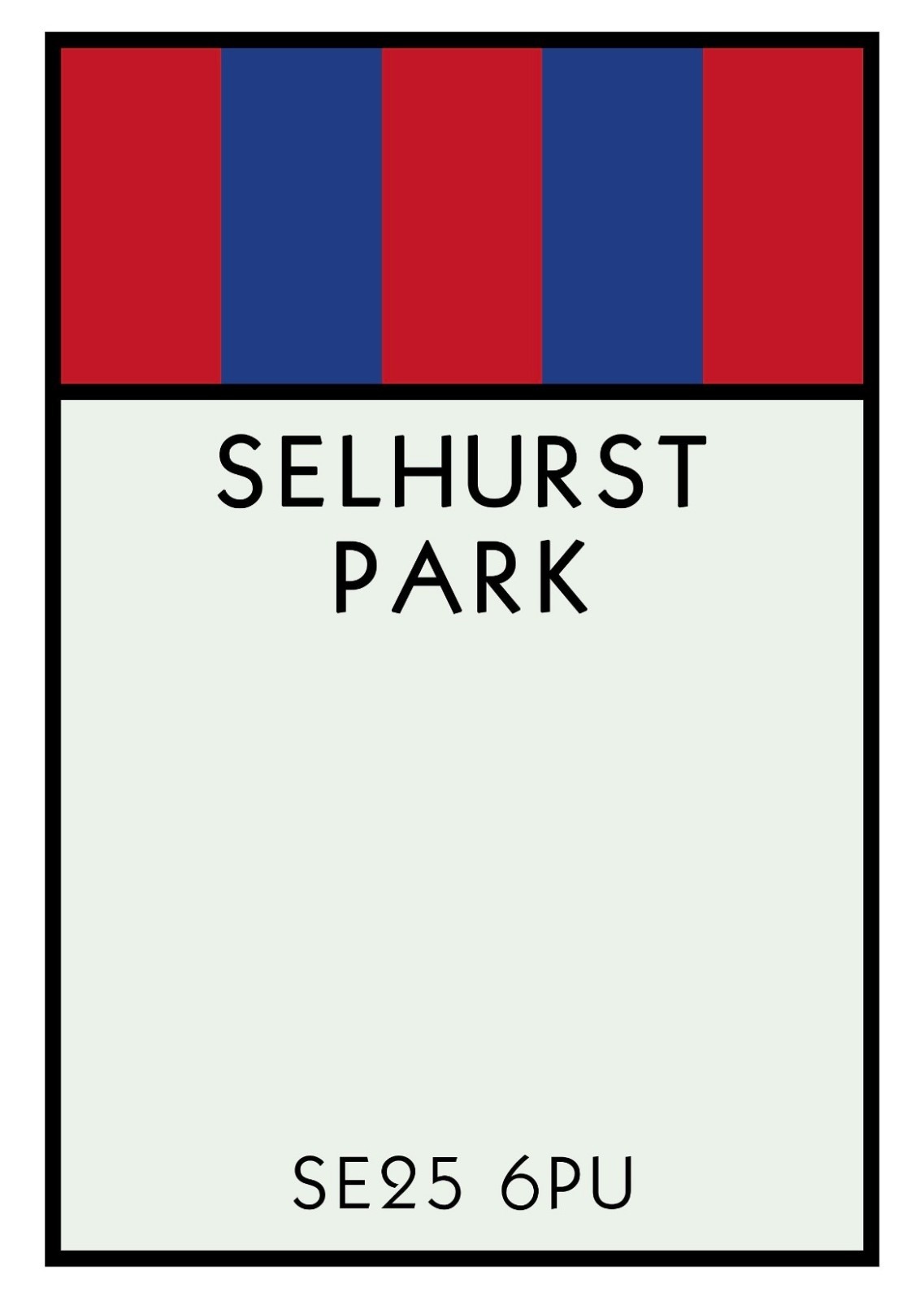 Crystal Palace Football Club Selhurst Park Metal Monopoly Stadium Street Sign