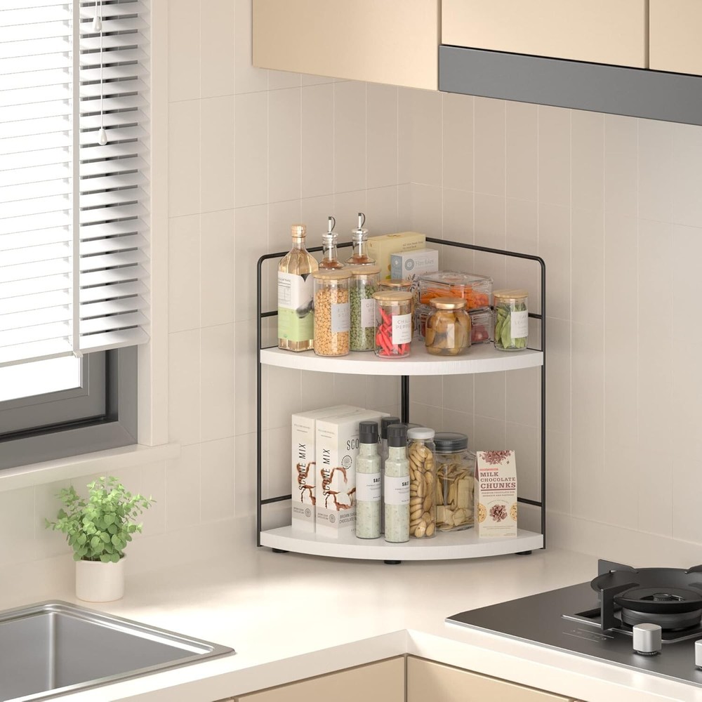 Compact 2-Tier Corner Skincare Organizer - Stylish Makeup Storage Solution