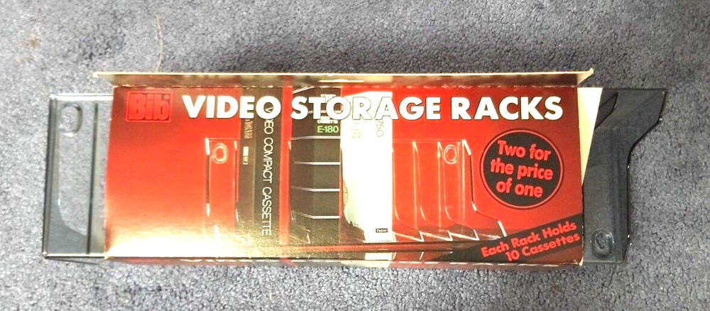 Bib VIDEO STORAGE RACKS, 2 In 1 pack, Clear, New