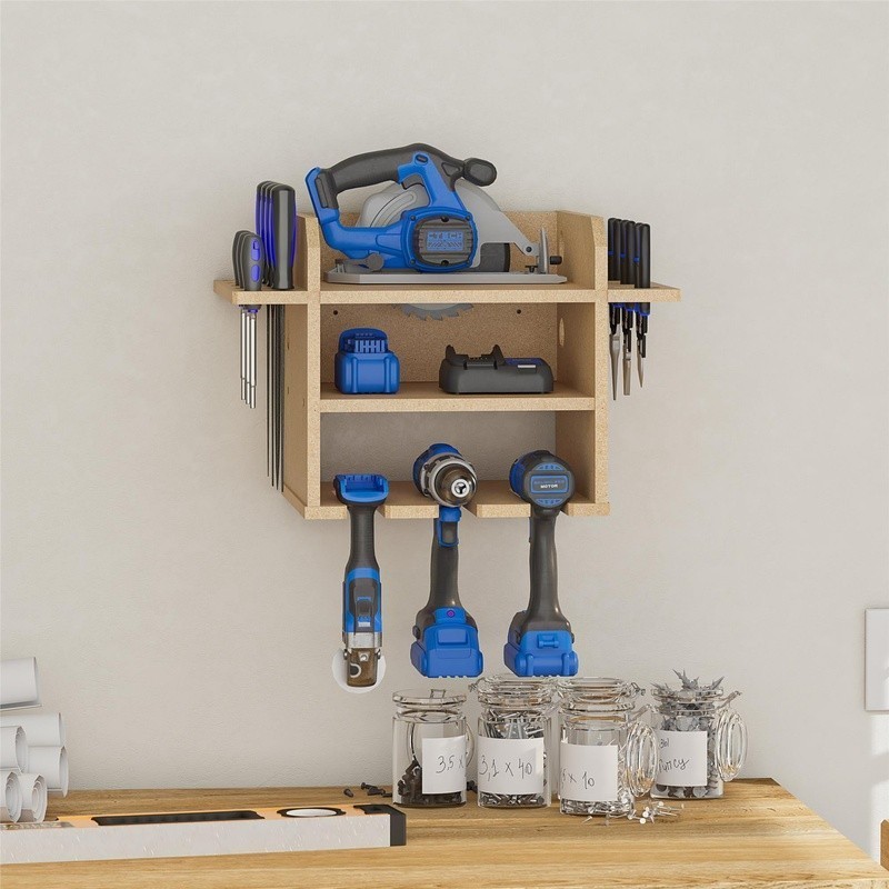 Wall Mounted Tool Storage Organizer Power Drill Dock Garage Workshop Solution US