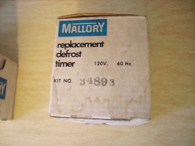 NEW - In Original Box -  Mallory Repalacement Defrost Timer 34893 - NEW