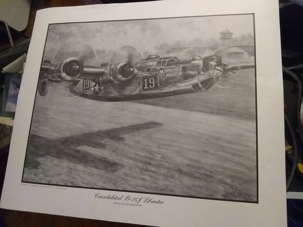 Aviation Poster Print B-24J by Ken Fox