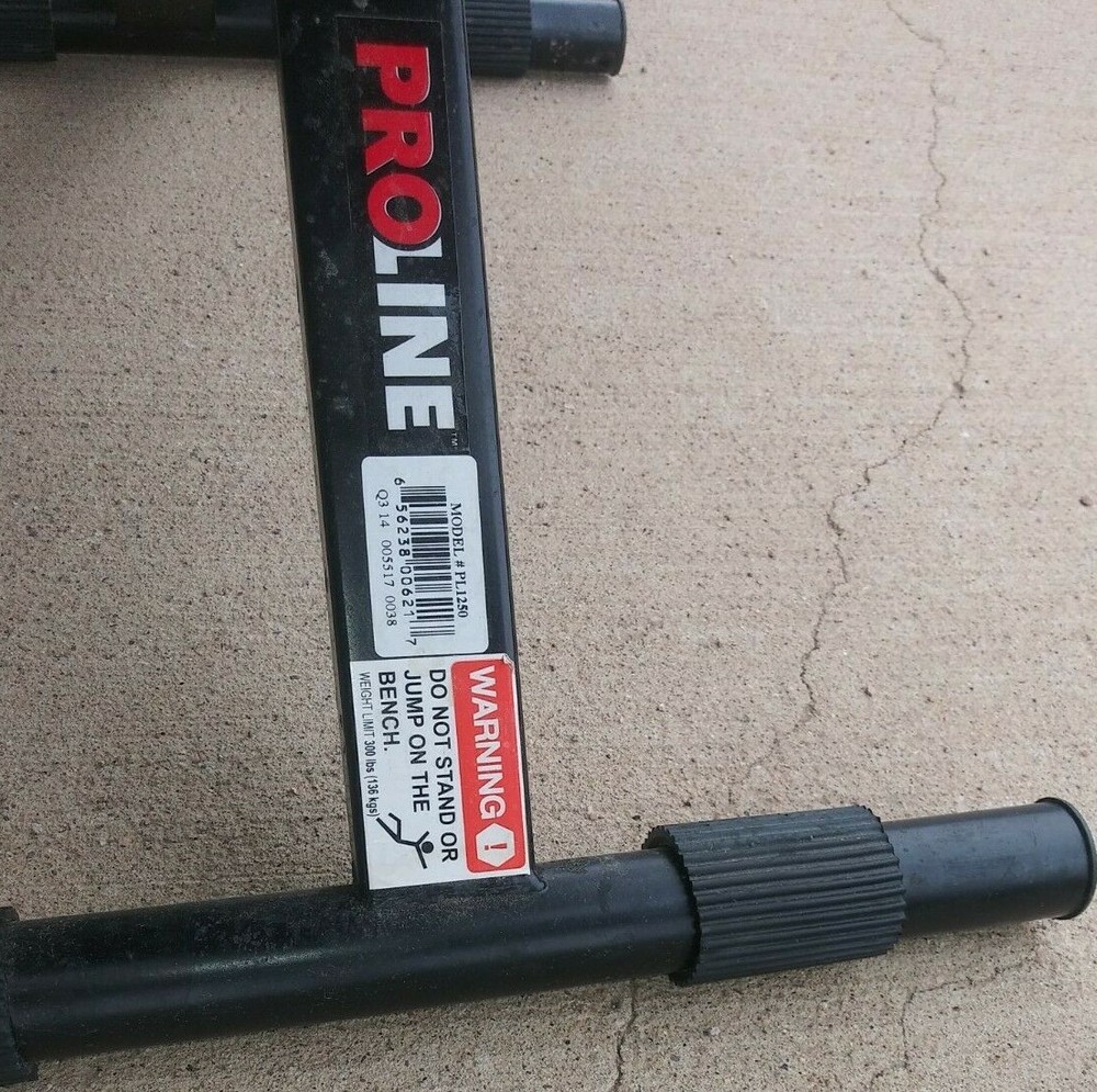 USED BLACK LEATHER FOLDING PROLINE WORKOUT BENCH