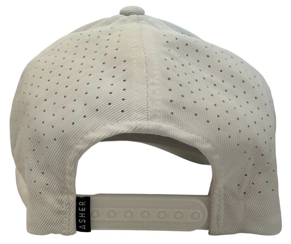 Thinking Birdie Making Bogey Patch 5 Panel White Players Snapback by Asher Golf