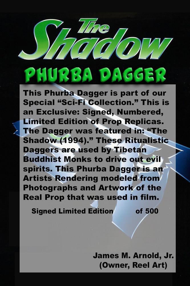 The Shadow, Phurba Dagger, Solid Resin, Real Prop Replica, Signed, Numbered