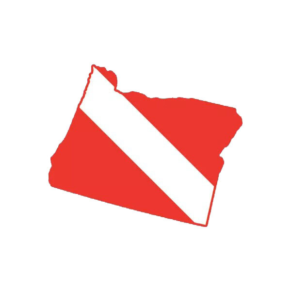 Oregon State Shaped Diver Down Flag Sticker Decal