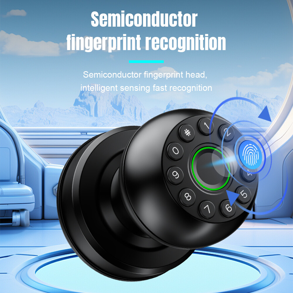 Smart Door Knob Fingerprint Door Lock APP Control Biometric Key Keyless Entry US