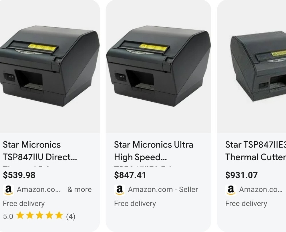 Comp @$400 TSP847 Receipt Printer Ethernet Interface Direct Thermal Auto-Cutter