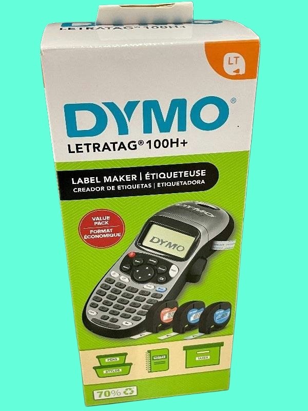 Dymo Handheld Label Maker (LetraTag 100H+ Plus) Value Pack with 3 Labeling Tapes