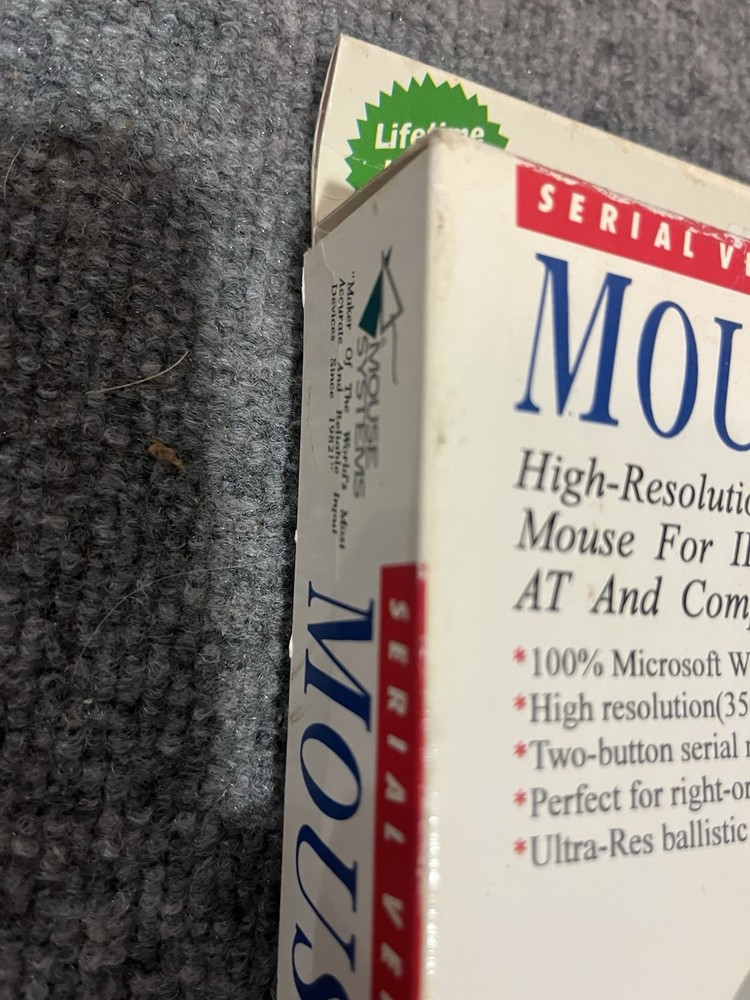 1993 High Resolution Serial Mouse Systems For IBM PC XT New Sealed