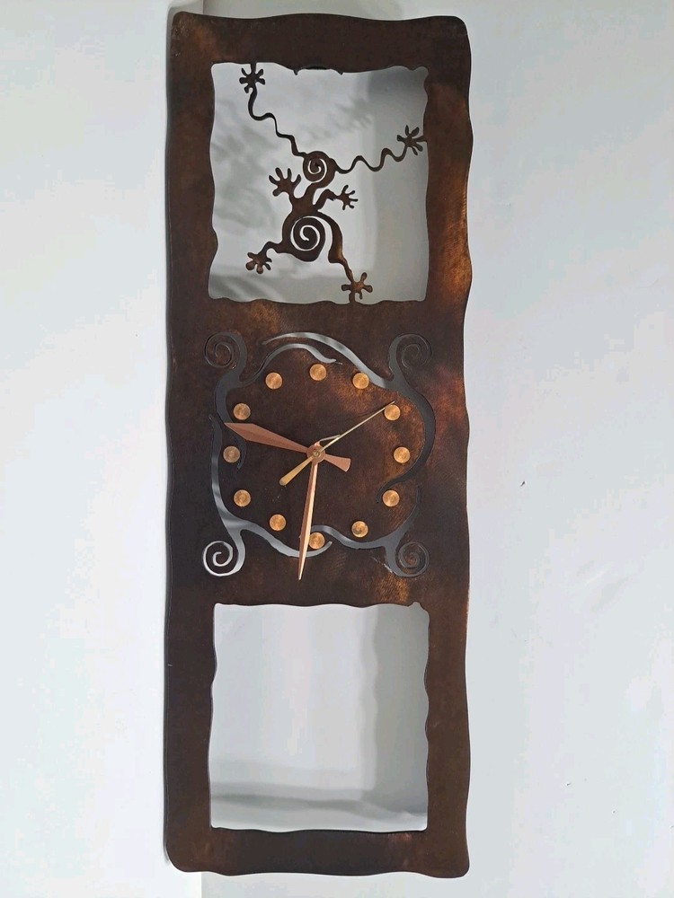 Heavy Metal Rectangular Shaped Clock MCM With Pendulum