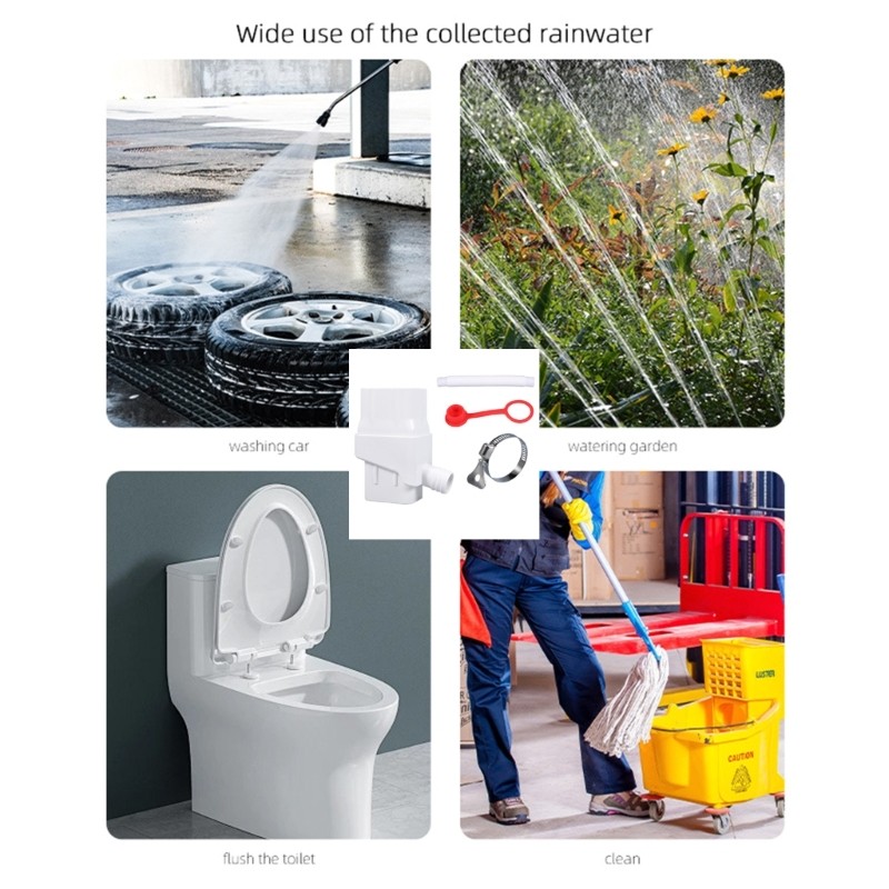 Efficient Rainwater Diverter For Downspouts Double Outlet Durable PVC