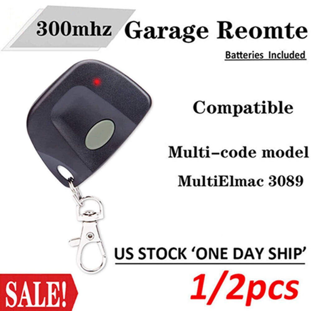 Gate Garage Door Opener 300MHz 10 DIP Code Remote Control Multi-Code 3089 308911