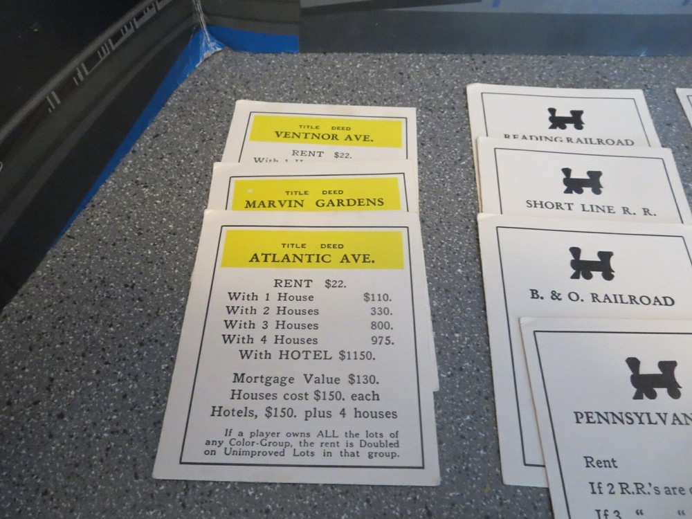 Monopoly Replacement Parts REPLACEMENT PROPERTY TITLE DEEDS