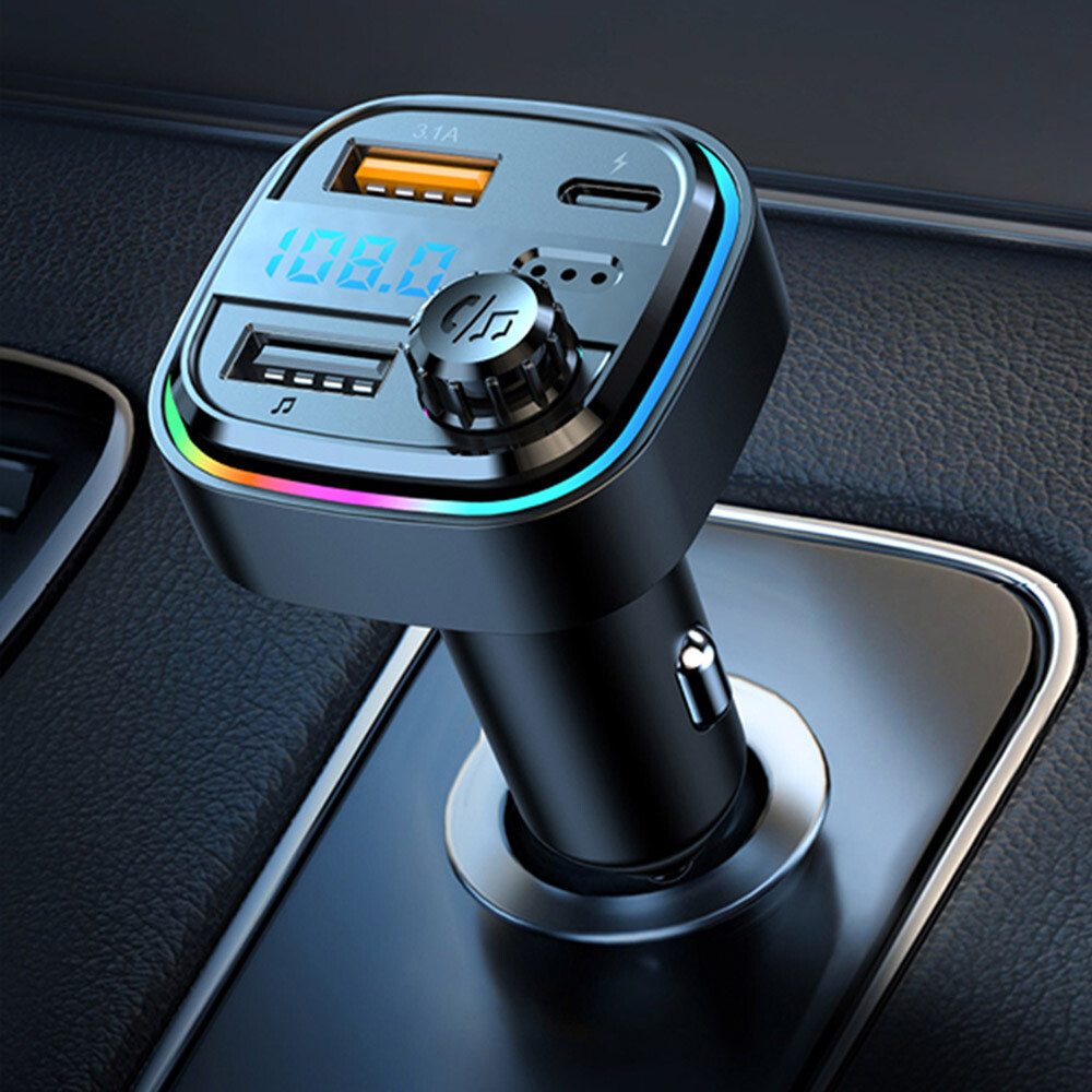 Bluetooth 5.0 Car Wireless FM Transmitter Adapter USB PD Charger AUX Hands LOT