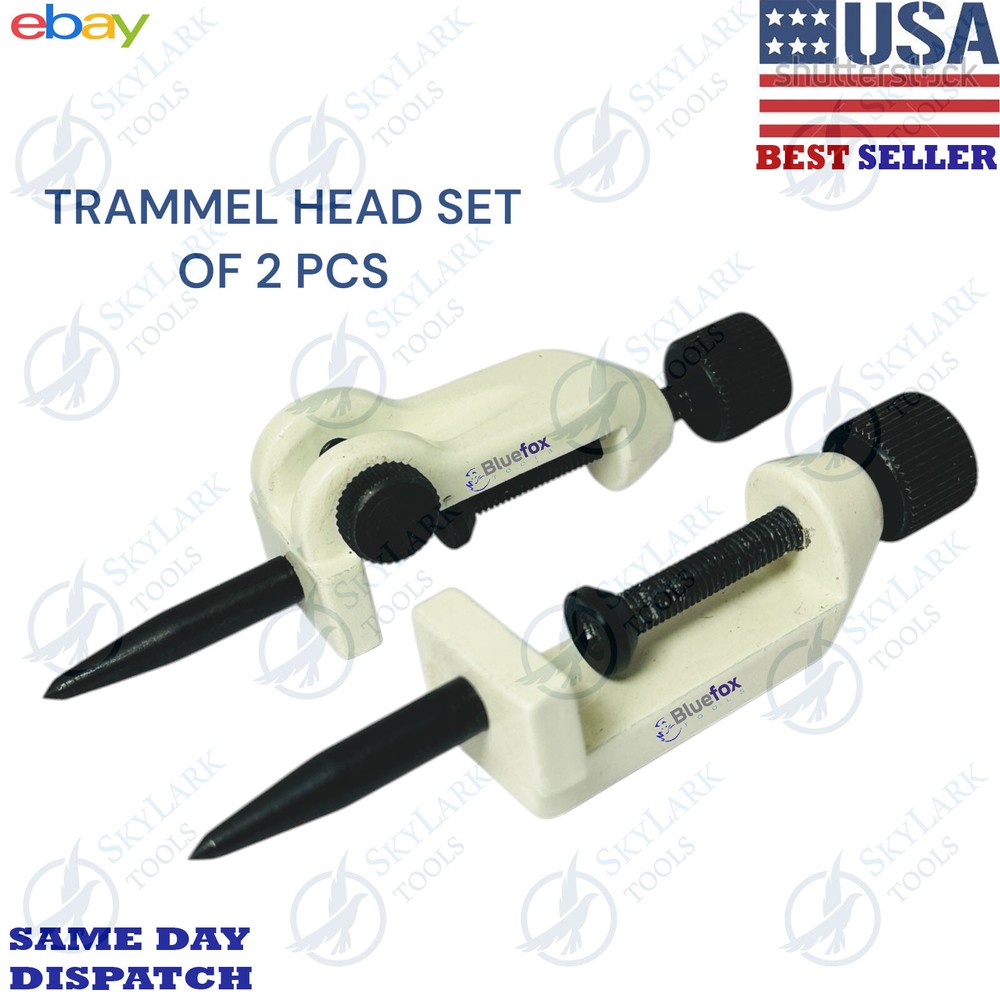 Skylark Large Adjustable Trammel Head Set Beam Compass, Pencil Holders, Points