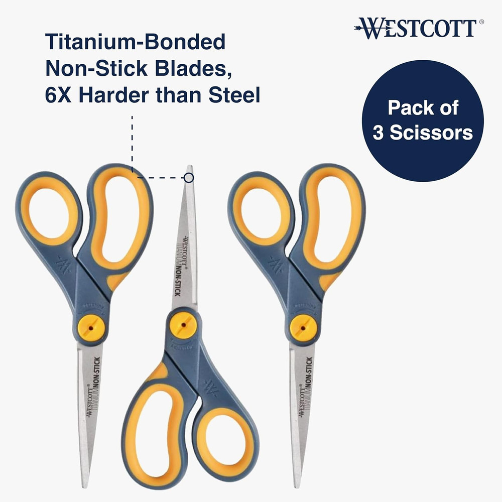 8-Inch Titanium-Bonded Non-Stick Straight Scissors with Adjustable Glide Feature