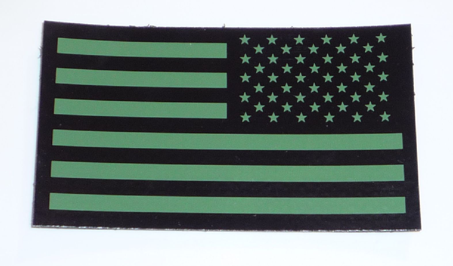 REVERSE USA OD GREEN IR FLAG PATCH 3.5"X2" W/VELCRO® BRAND FASTENER REJECT#391