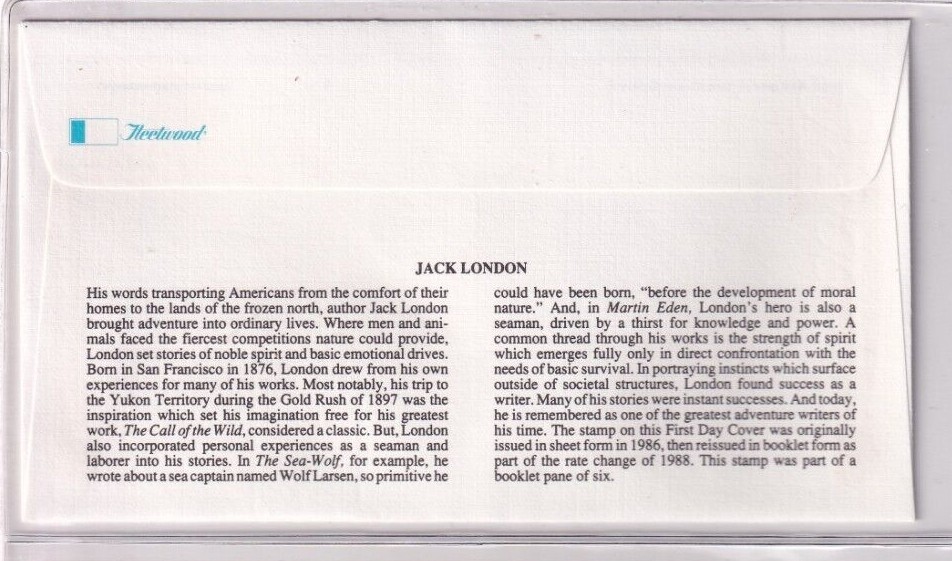 John London Stamp First Day Issue May 3, 1988