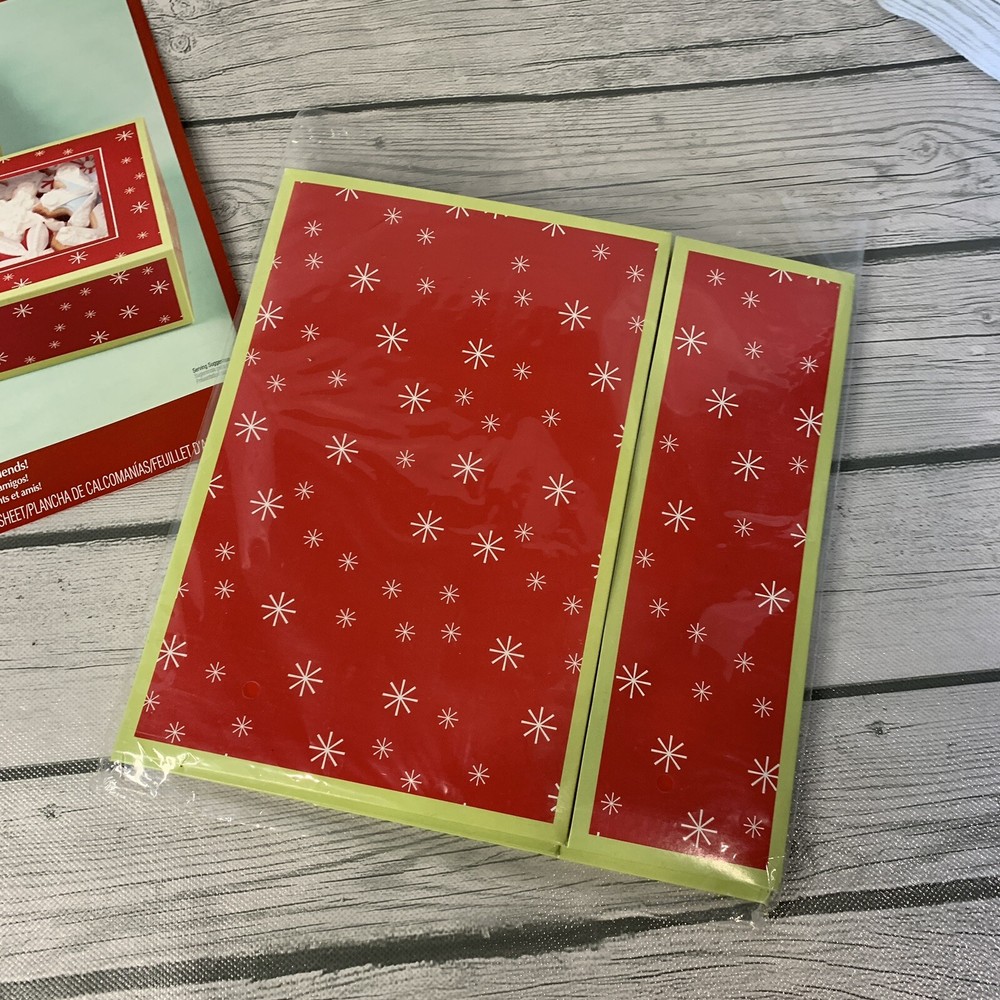 2 Paper Christmas Packaging Box for Candy Cookie Baking Gift Boxes Decor Sticker